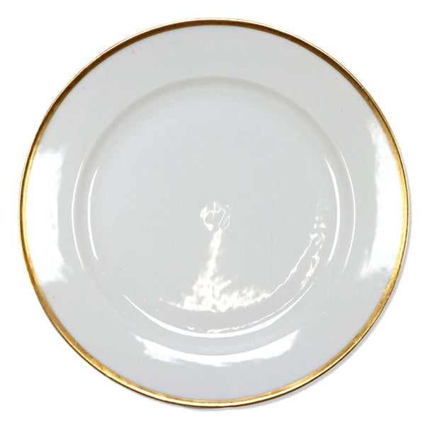 A Lanternier LNT170 Salad Plate 7 7/8" Gold Trim Limoges France Antique 1890's