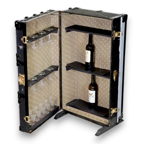 Converted Bar Steamer Trunk Renovated Clean 38" Vintage