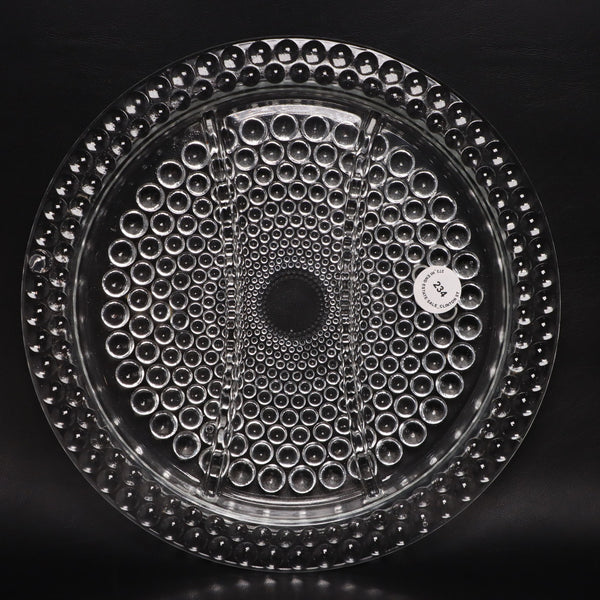 Thousand Eye Hobnail Boppie 11" Glass Divided Relish Platter Dish Vintage
