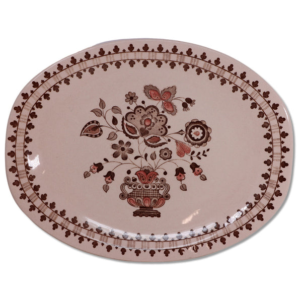 Johnson Bros Jamestown Brown 12 3/8" Oval Serving Platter England Vintage