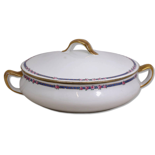 Charles Ahrenfeldt CA Limoges AHR6 8" Covered Vegetable Bowl Antique 1894-1930