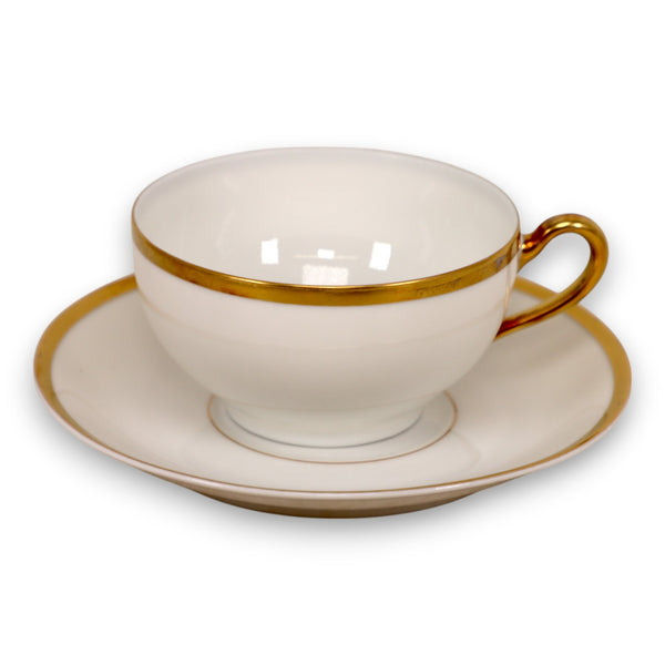 Paul Muller The Baronial Tea Cup Saucer Set Gold Rim Bavarian Porcelain