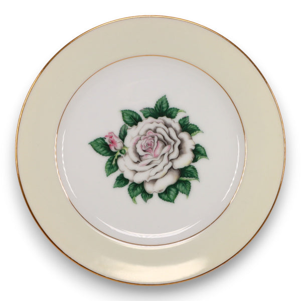 Kings Court China White Rose Salad Plate 7 1/2" Vintage 1960's