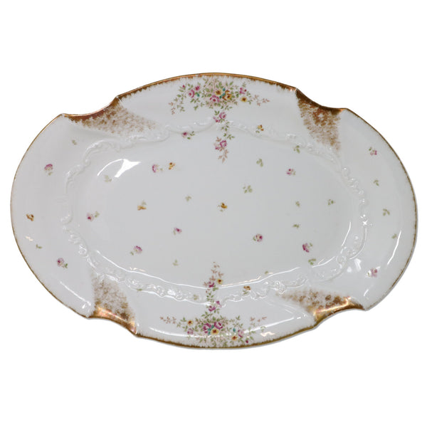 LS&S CM Limoge 21" Large Lewis Strauss Sons LSS3214 Floral Serving Platter 1907