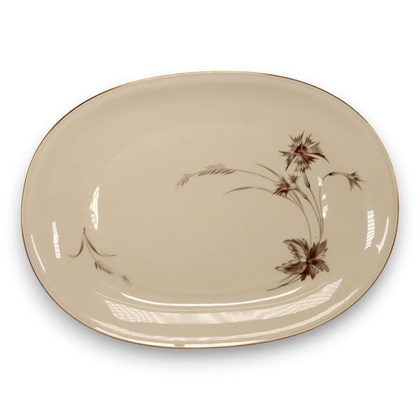 Heinrich - H&C Sepia Floral Ivory with Gold Trim 16 3/8" Platter Germany