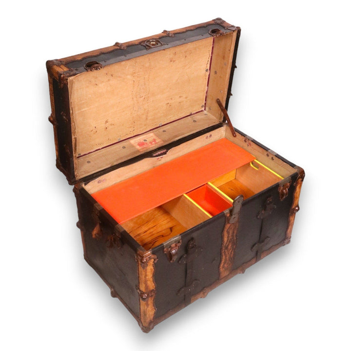 AE Meek Trunk Co Western Studded Leather Tray 36x24x21 Colorado Antique 1910's 5556