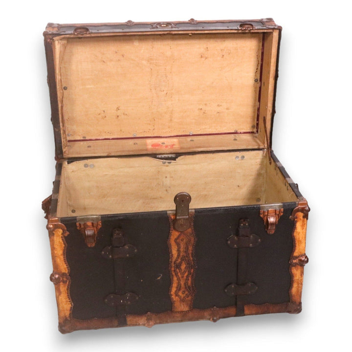 AE Meek Trunk Co Western Studded Leather Tray 36x24x21 Colorado Antique 1910's 5556