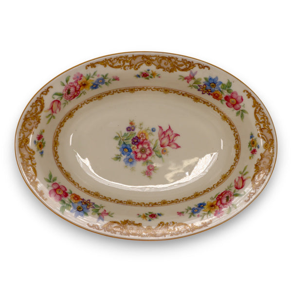 Baronet Rydal Eschenbach Oval Vegetable Bowl Gold Trim Germany Vintage 1940's
