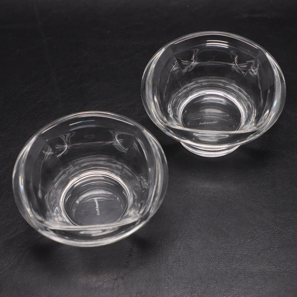 Villeroy & Boch 2pc Grammercy Crystal Glass Votive Candleholder Cup Bowls 4 1/4"