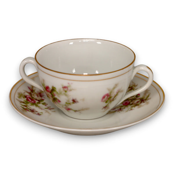 Bassett Austria Limoges 11578 Cream Soup Bullion Bowl Liner Set Antique C. 1914