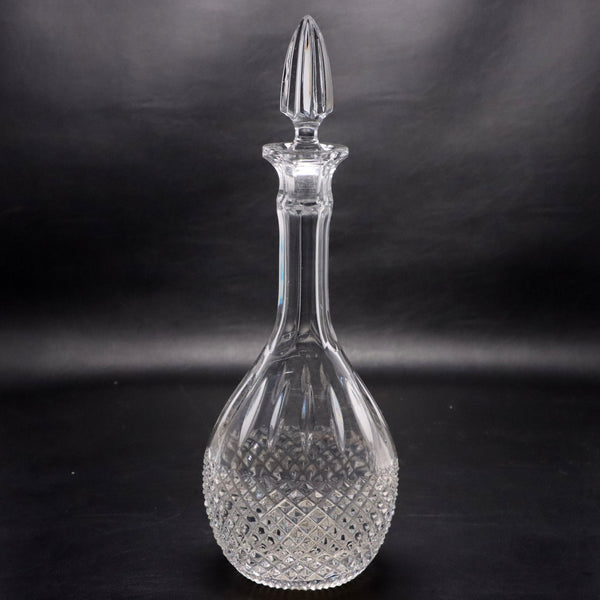 Cut Crystal Glass Liqueur Decanter with Stopper 13 3/4" Vintage Panel Neck