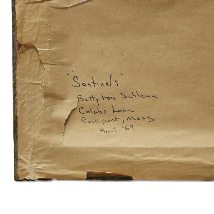 Betty Lou Schlemm "Sentinels" Large Original Watercolor 30x25 Framed 1969 5185