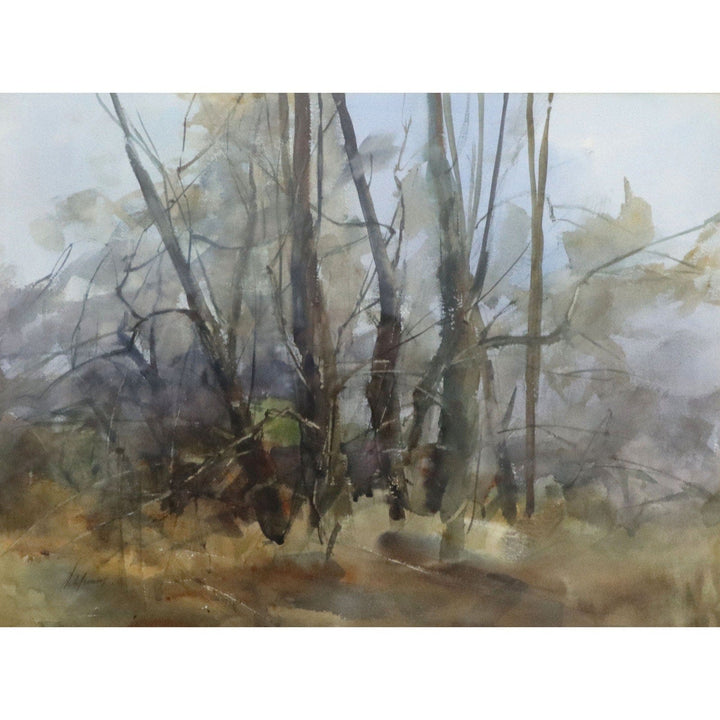 Betty Lou Schlemm "Sentinels" Large Original Watercolor 30x25 Framed 1969 5185