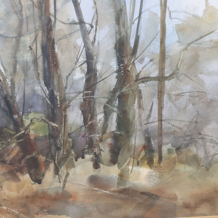 Betty Lou Schlemm "Sentinels" Large Original Watercolor 30x25 Framed 1969 5185