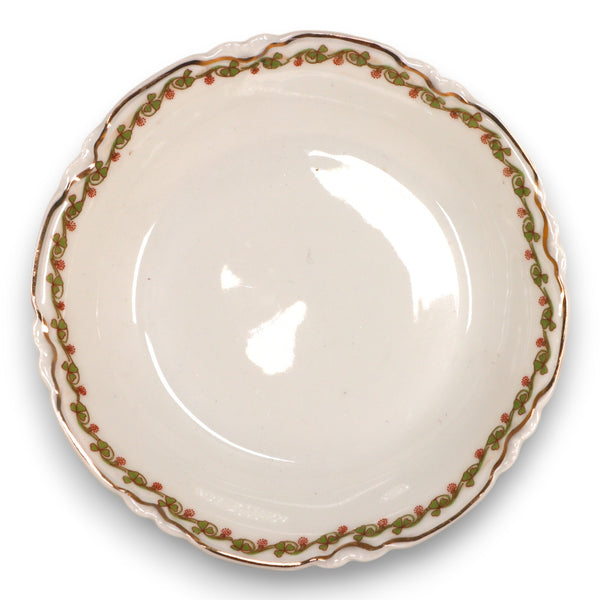 Royal Saxony M.W. Co Avon Coupe Soup Bowl  7 1/2" Clover Vintage German 1920's