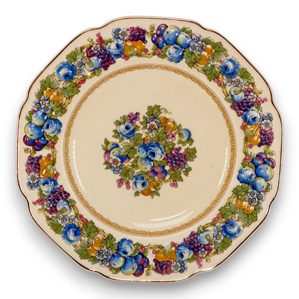 Crown Ducal Florentine Dinner Plate Hand Painted England Antique c.1930s