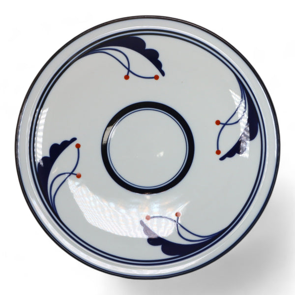 Dansk Flora Bayberry Blue Red Dot 12" Charger Serving Platter Plate Footed Japan