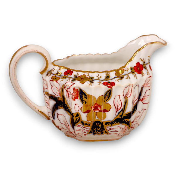WT Copeland & Sons Imari Creamer Pitcher Fluted England Antique 1851-85