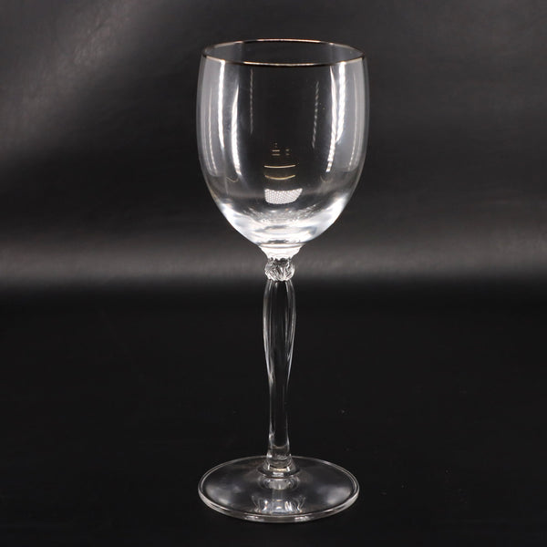 Noritake Allaire Platinum Trim Crystal 8 1/2" Water Goblet Glass Germany 1990's