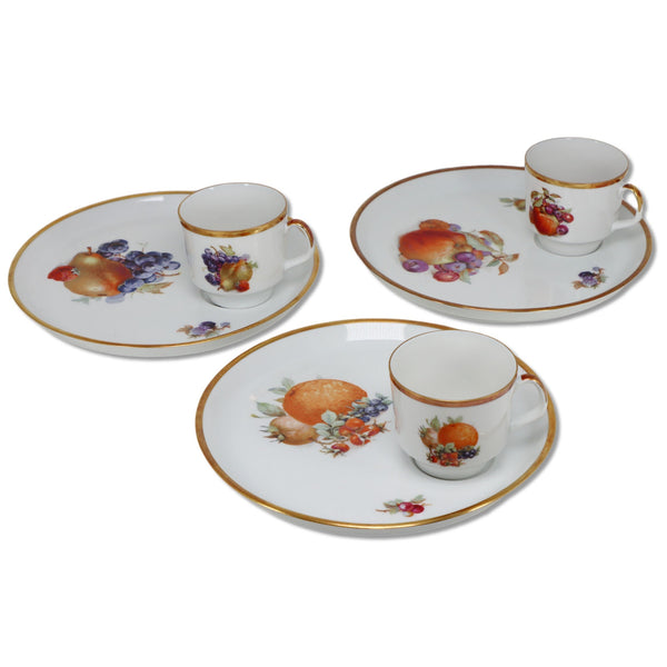 Schumann Arzberg 3 Sets SCH380 Flat Cup Snack Plate Bavaria Germany Vintage