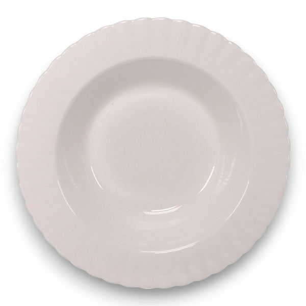 Royal Albert Reverie All White Fluted Rimmed Soup Bowl 8" Bone China England