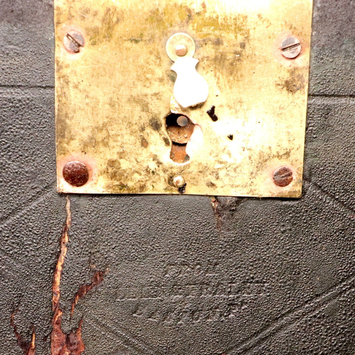 Civil War Era Brass Buttoned Leather Paneled Antique Stagecoach Trunk C. 1850's 6532