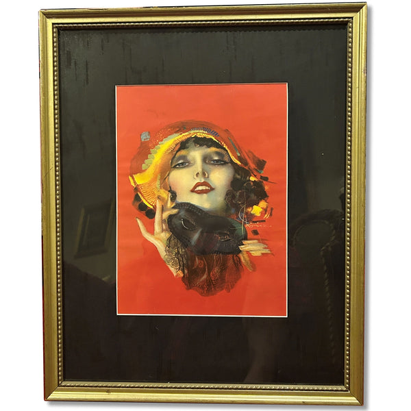 Rolf Armstrong Dreamy Eyes Girl 18x22 Art Nouveau Print 1927 College Humor Mag