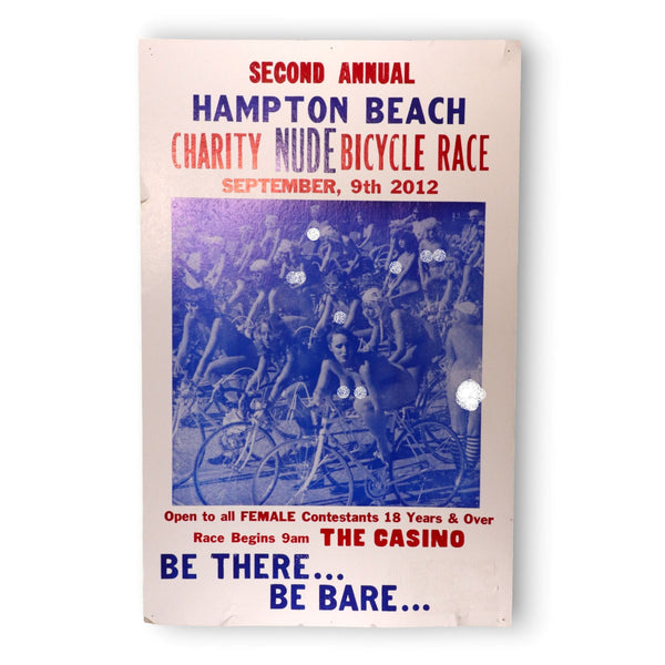 Nude Bicycle Race Poster 14x22 2nd Annnual Hampton Beach NH 2012