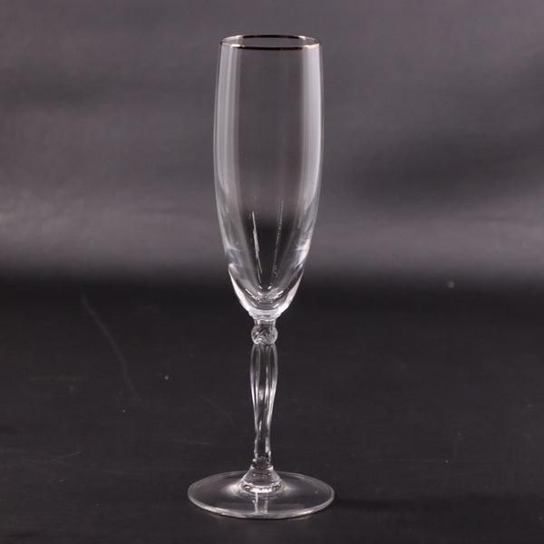 Noritake Allaire Platinum Trim Crystal 9" Champagne Flute Glass Germany