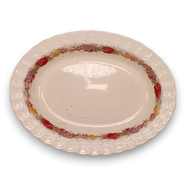 Copeland Spode Rose Briar 9" Oval Vegetable Bowl England Vintage 1930's