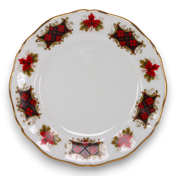 Royal Adderley Maple Leaf Tartan Salad Dessert Plate 7 3/4" Ridgways Vintage