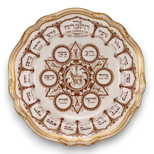 Spode Judaica Pesach Seder Plate The Service of Passover 10 3/4" Y7994 Gold