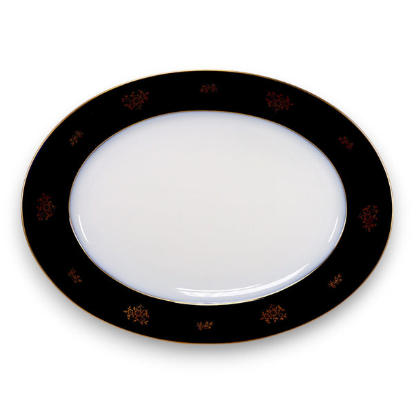 Rosenthal 5381 15" Oval Serving Platter Classic Rose Cobalt Blue Gold Floral