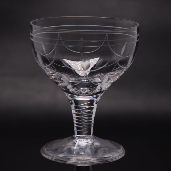 Stuart Tamara Etched Swags 3 1/4" Liquor Cocktail Glass Vintage