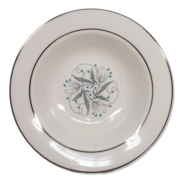 Homer Laughlin Celeste Rimmed Fruit Dessert Bowl 6" USA Vintage Mid Century