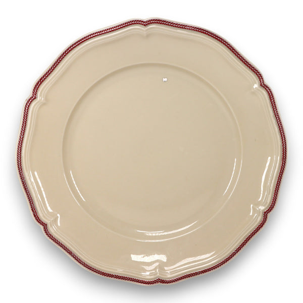Rosenthal Red Maroon Leaf Laurel Trimmed Ivory Chop Plate 11 1/2" Chippendale