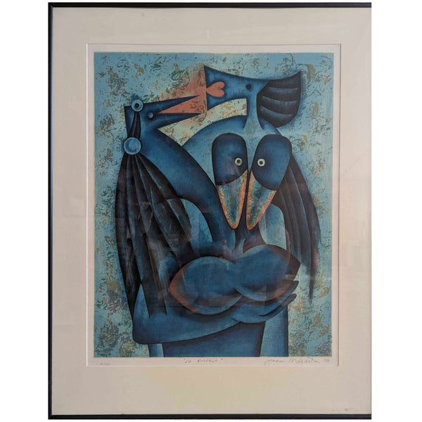 Juan Moreira La Pareja Framed Matted Cuban Art Signed Serigraph 21/100 1999