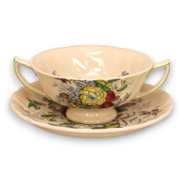 Royal Doulton The Kirkwood Multicolor Bouillon Bowl D5130 Vintage 1950's