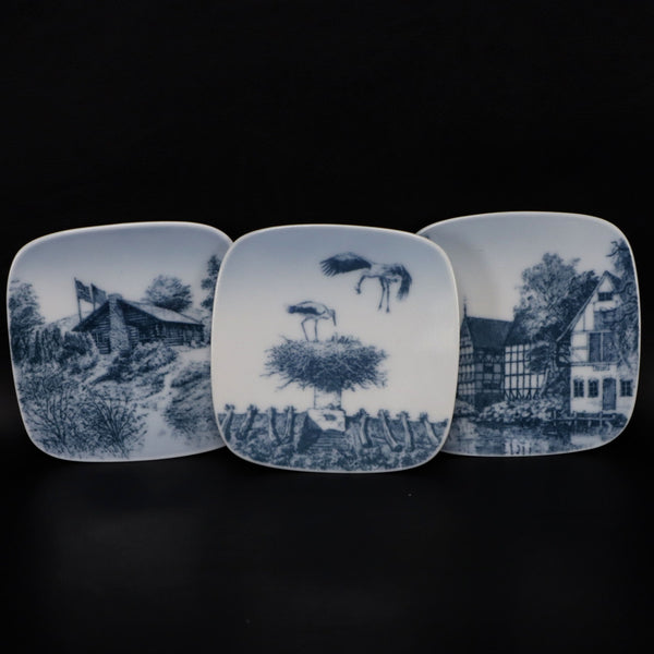 B&G 3pc Kjeld Bonfils Collectable Plates 9708 9706 9701 708 Denmark Vintage