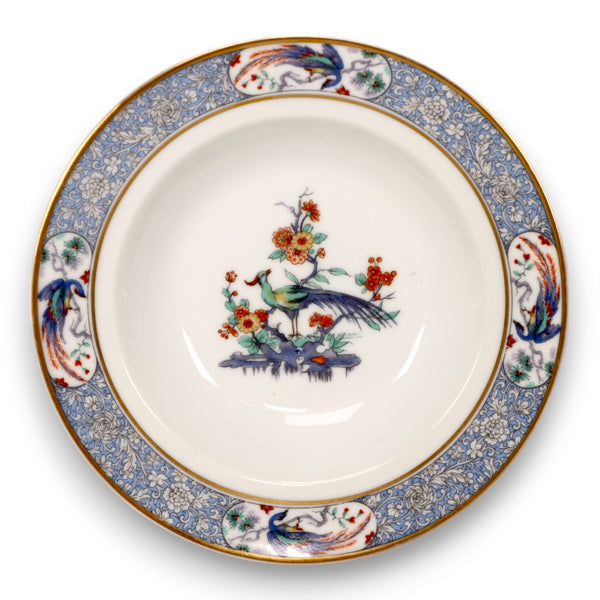 Haviland Rajah Floral Blue with Birds Gold Rim 7 7/8" Rim Soup Bowl France