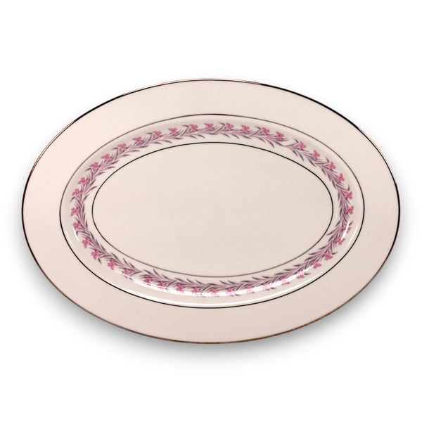 Royal Jackson Romance Pink Floral 13 3/4" Serving Platter 1950's Japan