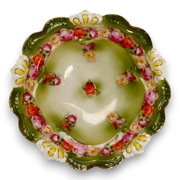 Royal Bayreuth Art Nouveau 10 1/4" Fruit Bowl Germany Antique 1902-20