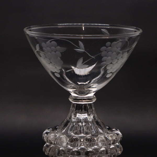 Standard Anchor Hocking Grape Etched Boopie 736 Champagne Glass