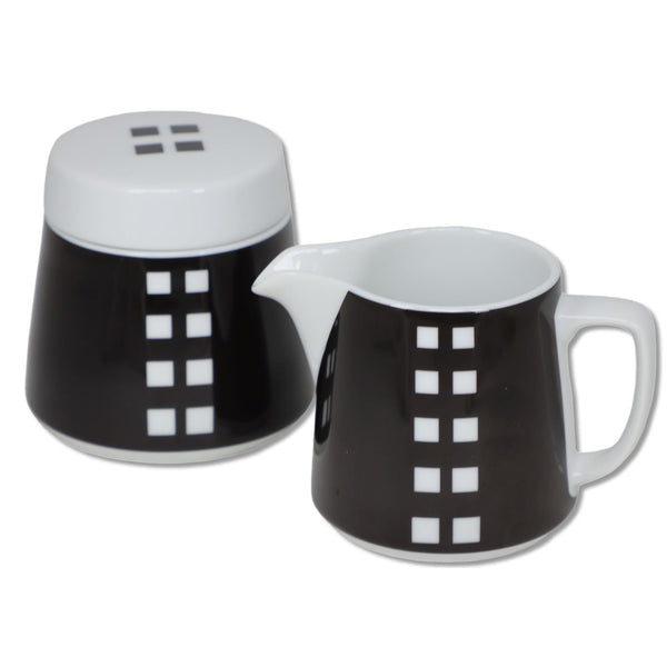 Studio Nova Creamer Sugar Bowl Set PR603 Cubic Escape Black White