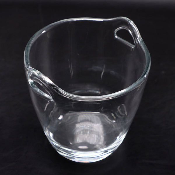 Krosno Ice Bucket Wine Chiller Clear Crystal Handled Poland 6 1/2" Vintage