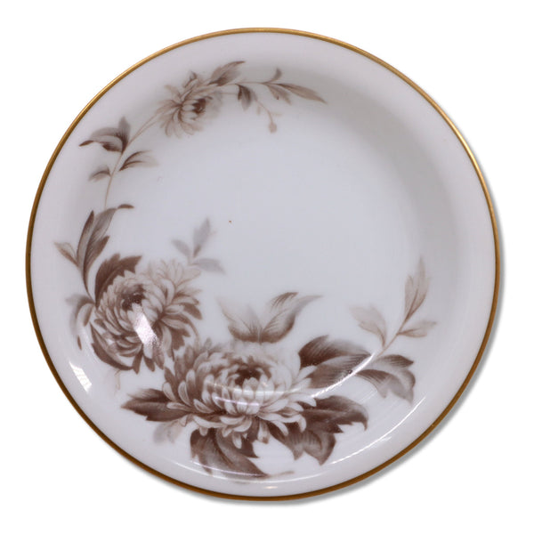 Noritake Lasalle 5142 Fruit Berry Bowl 5 1/2" Brown Floral Gold Trim 1950's