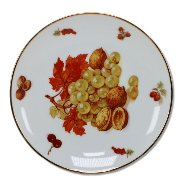 Mittertiech Debra Dessert Salad Plate 7 3/4" Grapes Fruit Gold Bavaria Vintage