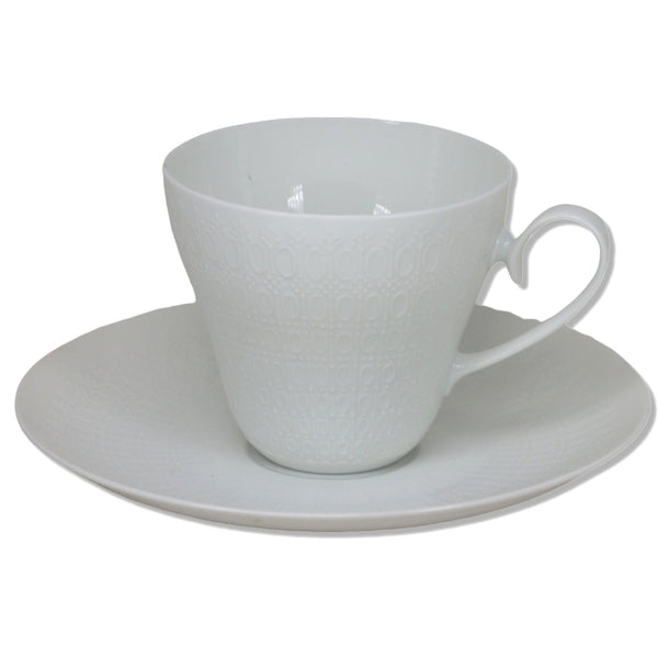 Rosesenthal Romance Coffee Tea Flat Cup 2 7/8" All White Embossed Ovals  1960's