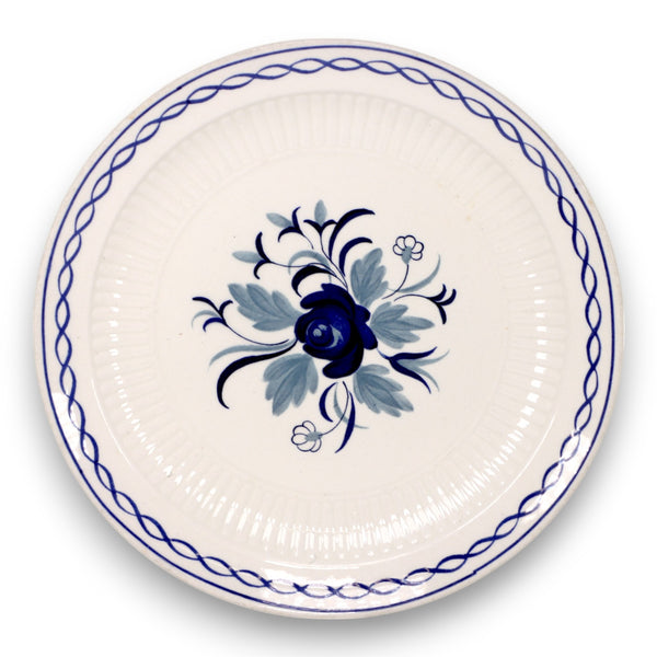 Adams China Baltic Blue Empress Blue Rope Band Floral Center Salad Plate