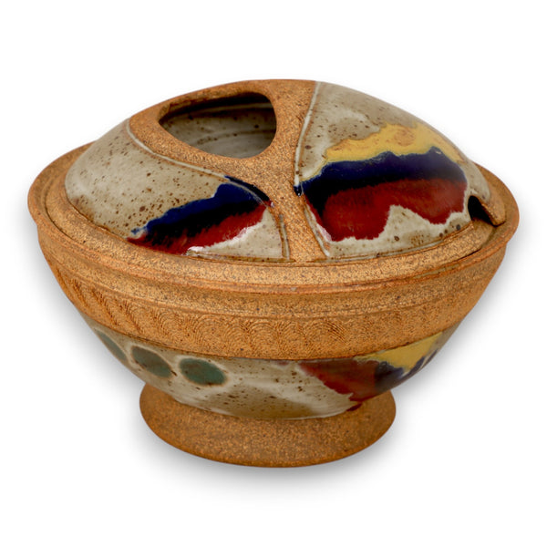 Ken Pick casserole Tureen Cermaic Glazed Earthware Covered Bowl Vintage